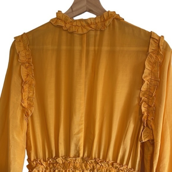 Keepsake The Label Long Sleeve Coquette Mini Dress Women’s Size 4‎ Silk Yellow - Picture 6 of 9